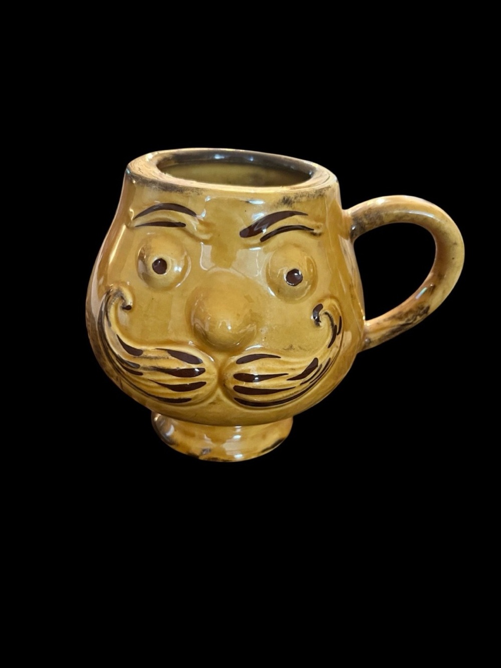 Vintage Ceramic Man Face Moustache Mug by Holiday designs